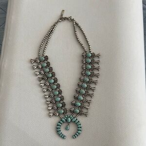 BaubleBar Silver and Blue Necklace with Turquoise Accents
